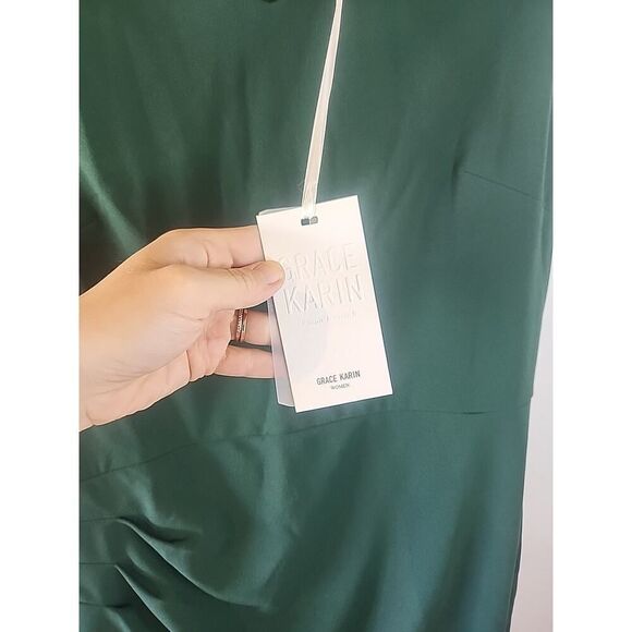 Grace Karin Green Shift Dress Sleeveless Size L NWT Cocktail Workwear Business - Picture 5 of 6